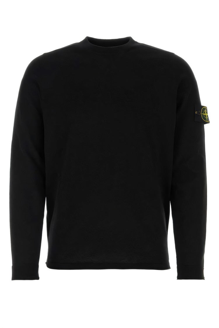 Stone Island Crew Neck Sweater With Signature Logo Patch