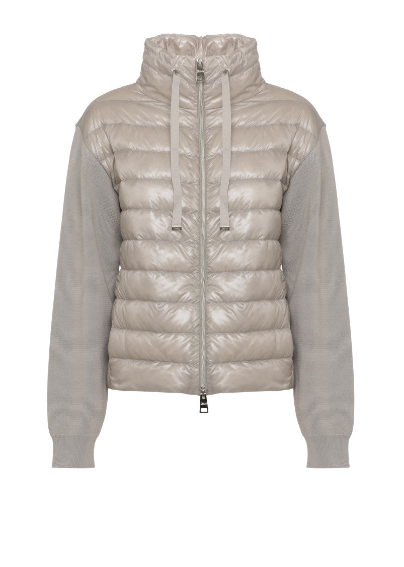 Herno Beige Quilted Knitted Down Jacket