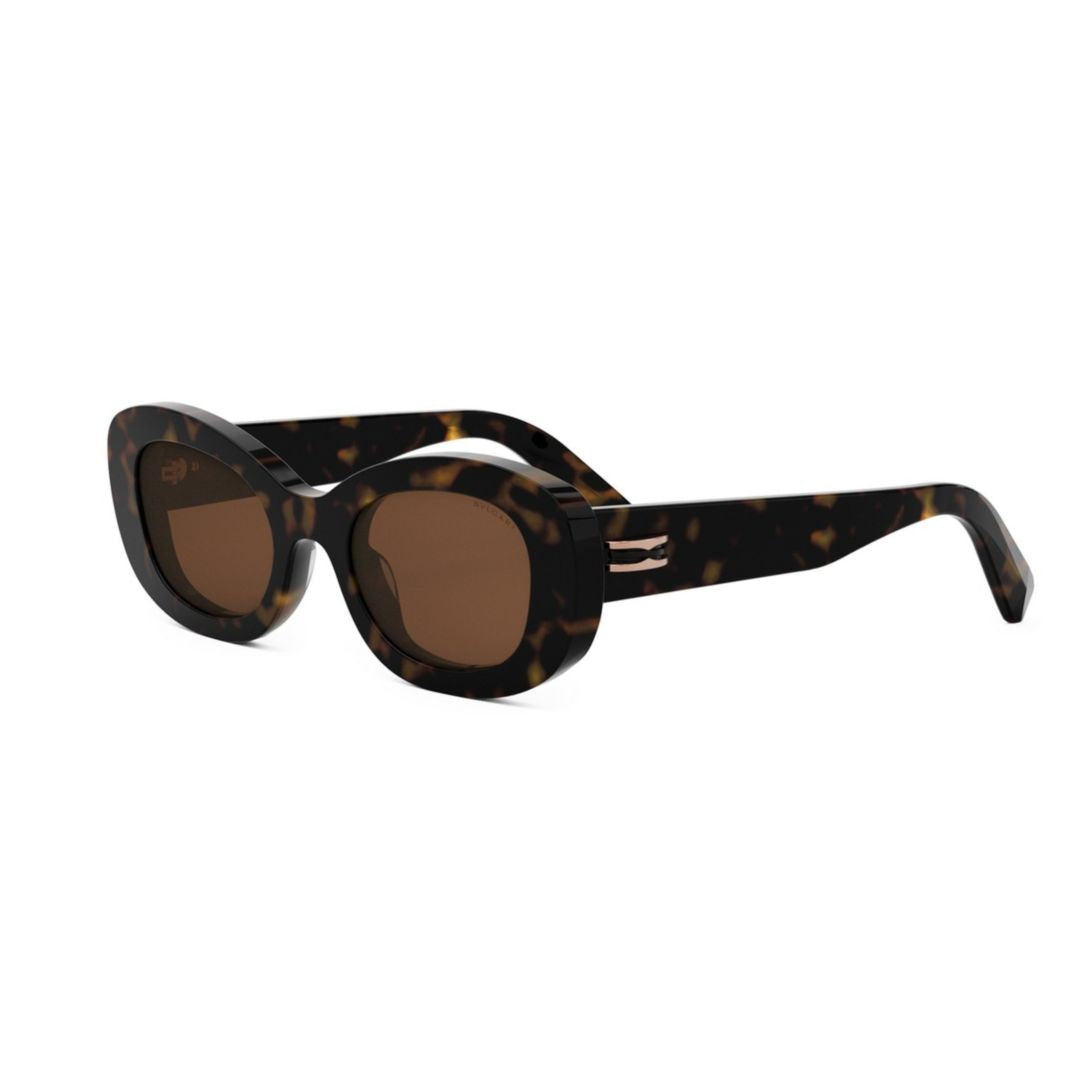 Bulgari Bv40039i Oversized Rectangular Tortoiseshell Sunglasses