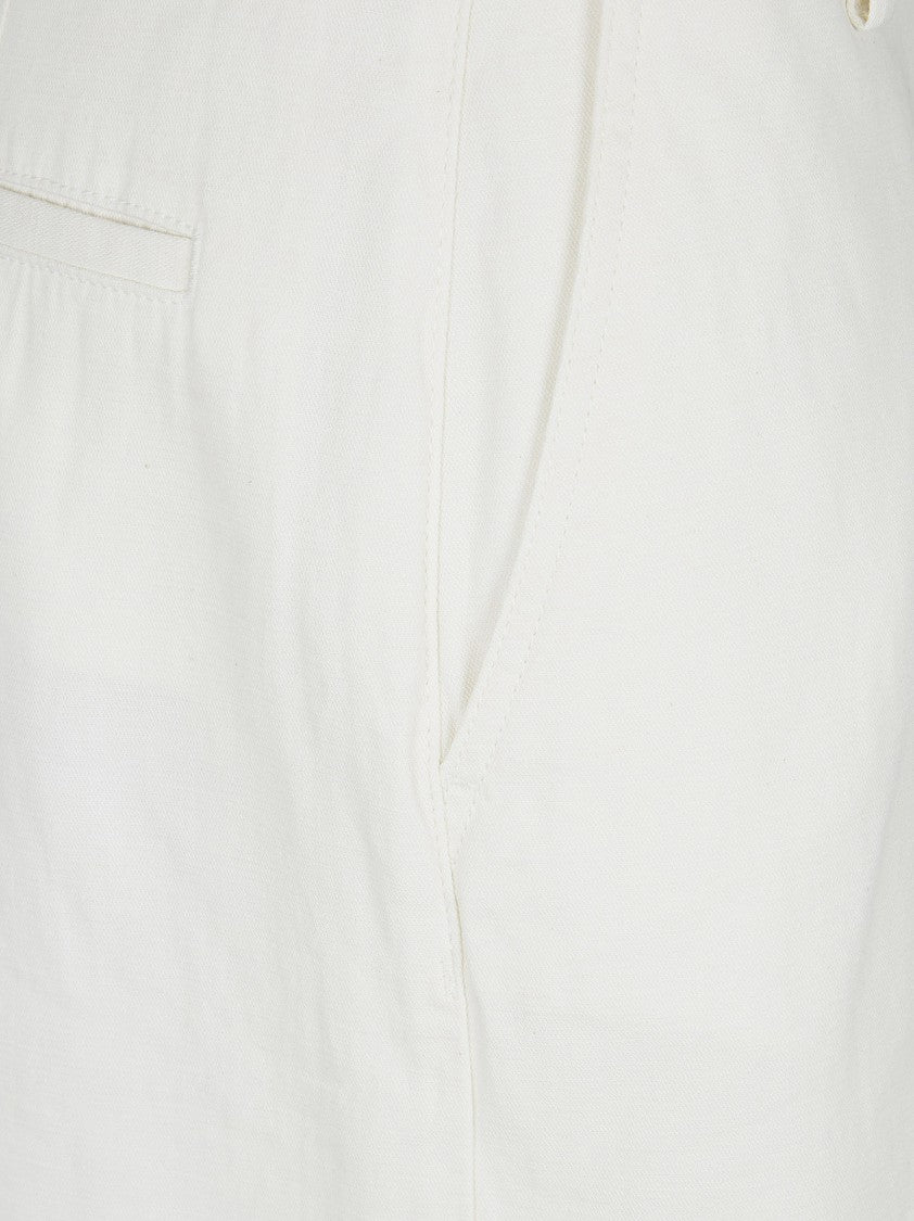 7 For All Mankind High-Waisted Wide Cotton Pleated Trousers