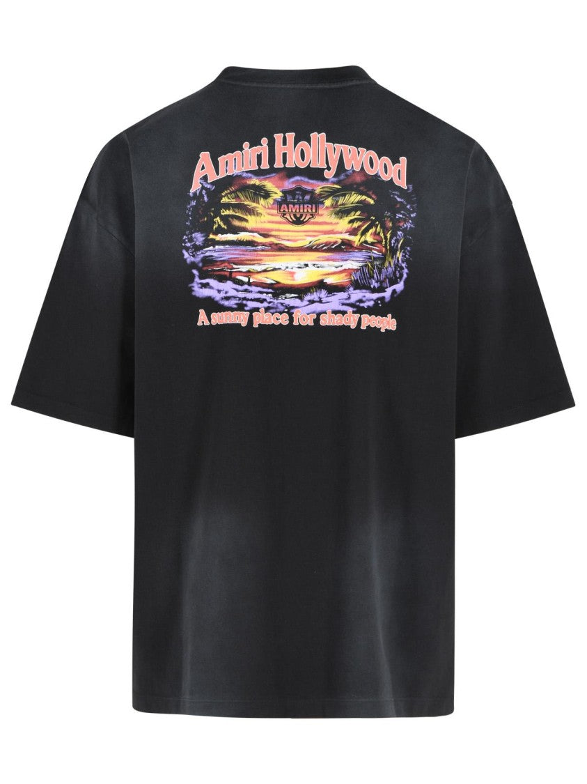 Amiri 'Sunny Place' Black Cotton T-Shirt