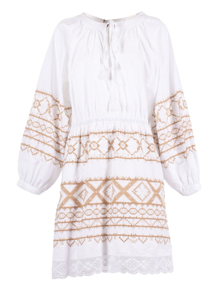 Ermanno Scervino Mini Dress With Geometric Embroidery