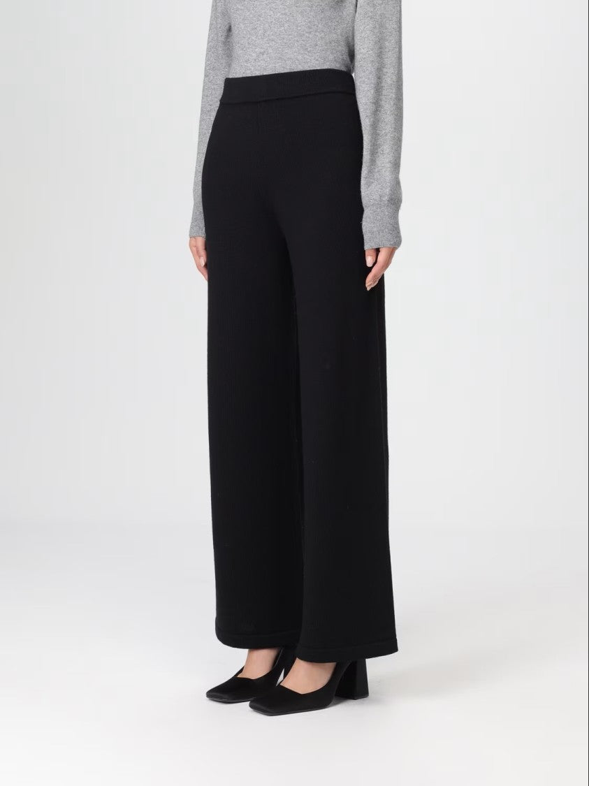 Max Mara Wide-Leg Black Pants With Clean Waistband