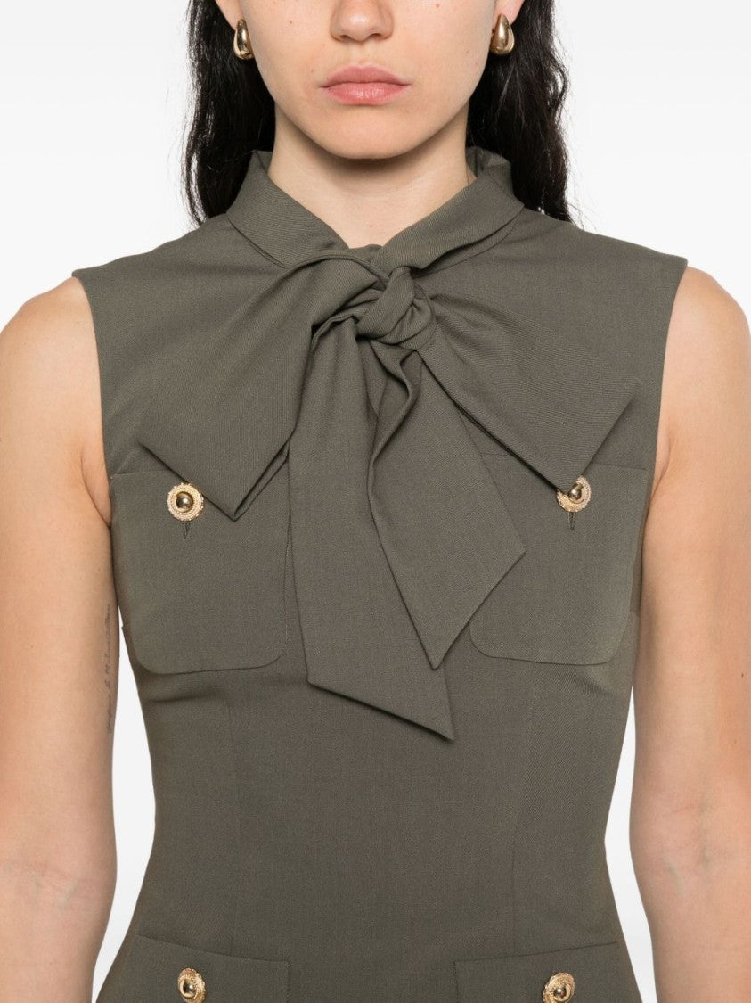 Self-Portrait Fitted Twill Mini Dress