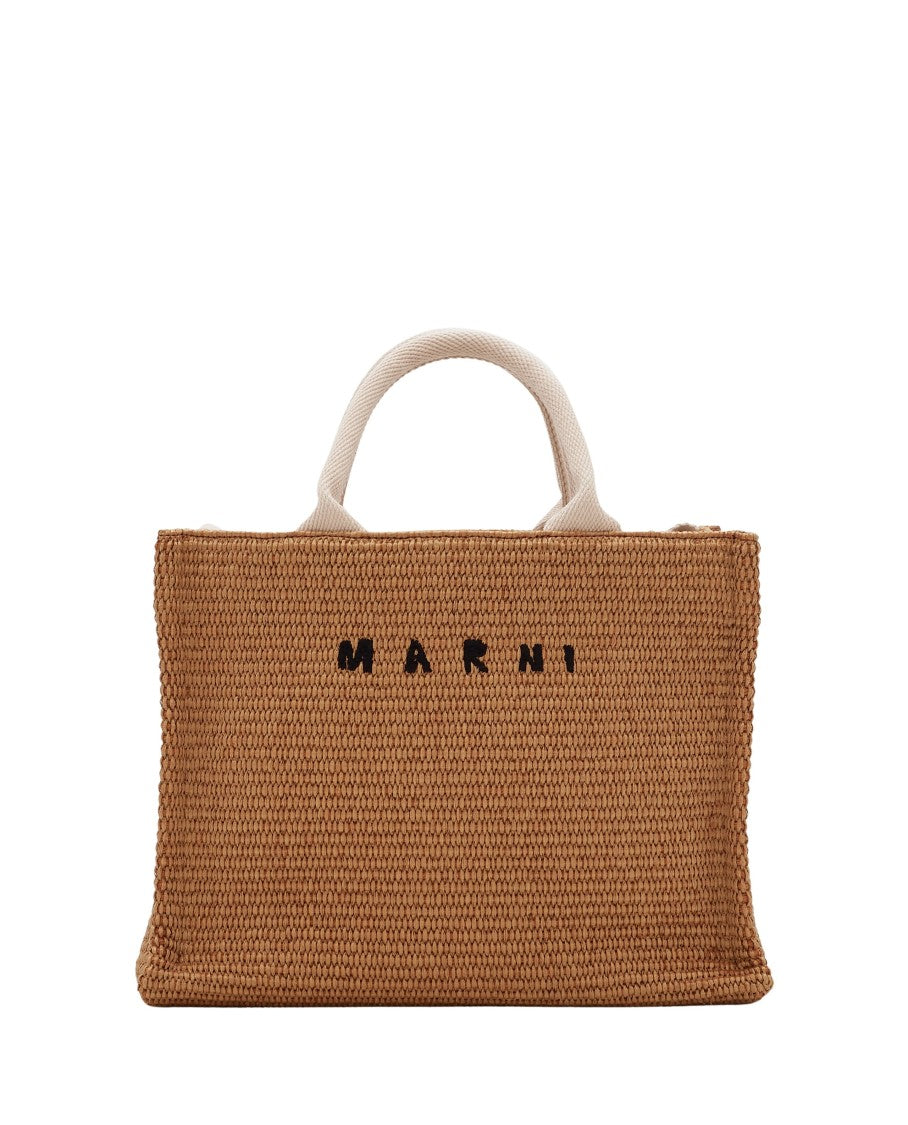 Marni Beige Structured Woven Bag