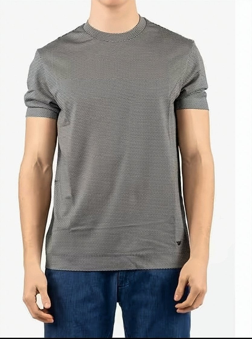 Emporio Armani All-Over Jacquard Round Neck T-Shirt