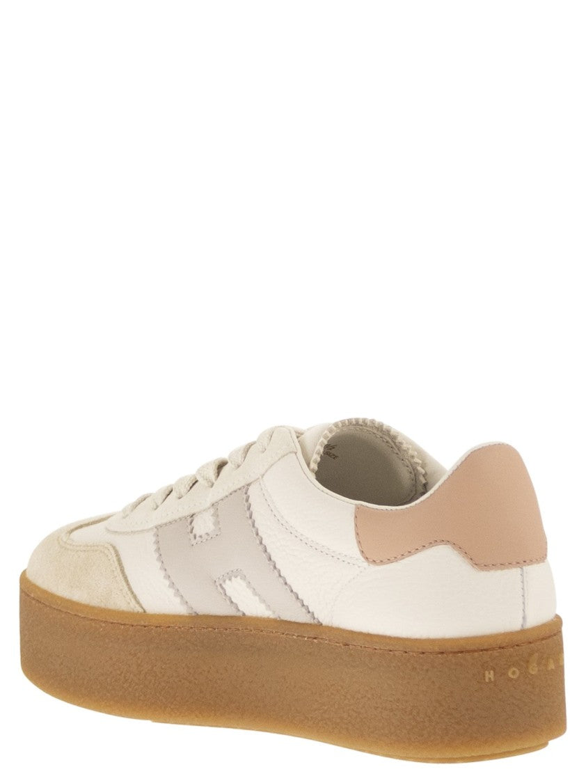 Hogan Leather And Suede Trainers With Platform Sole