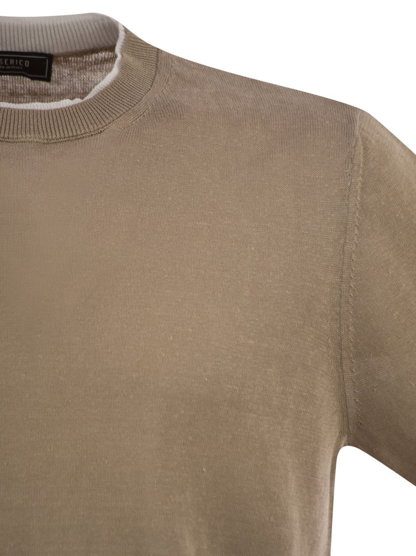 Peserico T-Shirt In Linen And Cotton Yarn