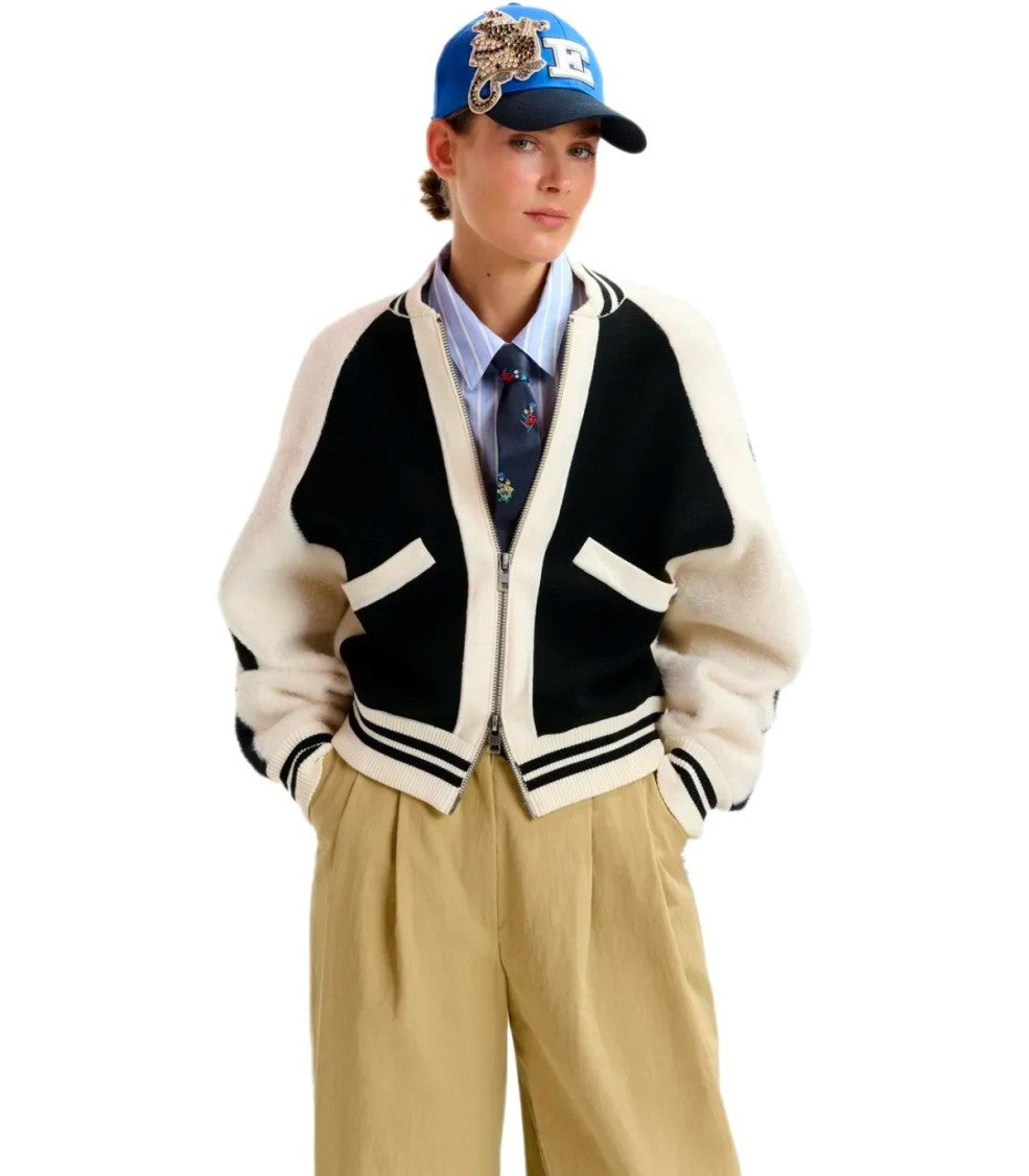 Essentiel Antwerp Idol Bicolor Knitted Bomber Jacket