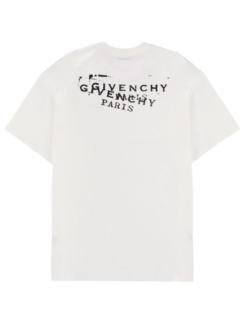 Givenchy Clean White Distressed Back Graphic Cotton T-Shirt