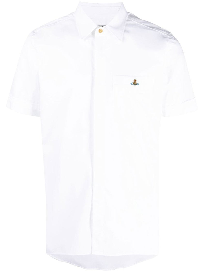 Vivienne Westwood White Organic Orb Logo Short Shirt