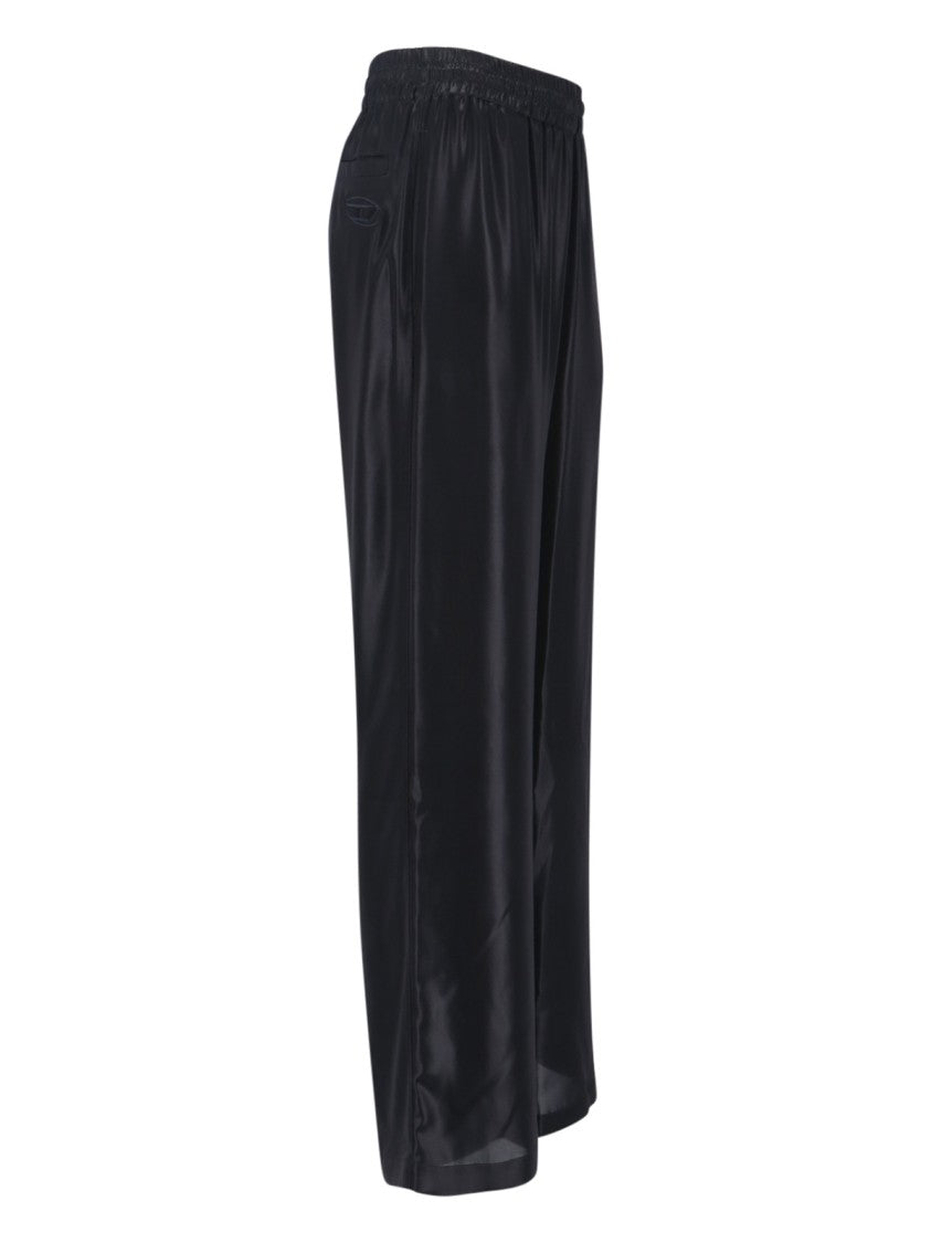 Diesel Mid-Rise Black Pants With Adjustable Waist