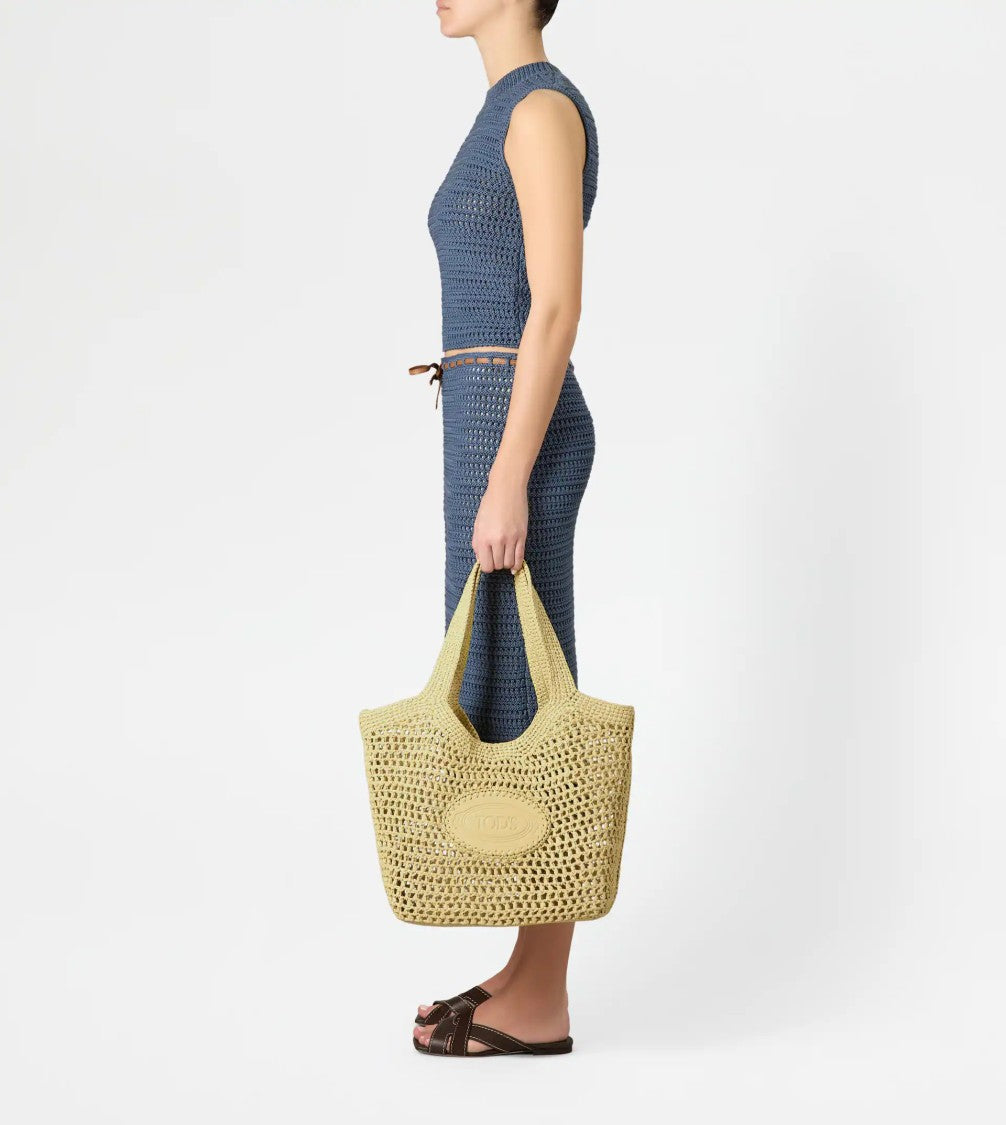 Tod's Woven Tote Bag With Embossed Logo
