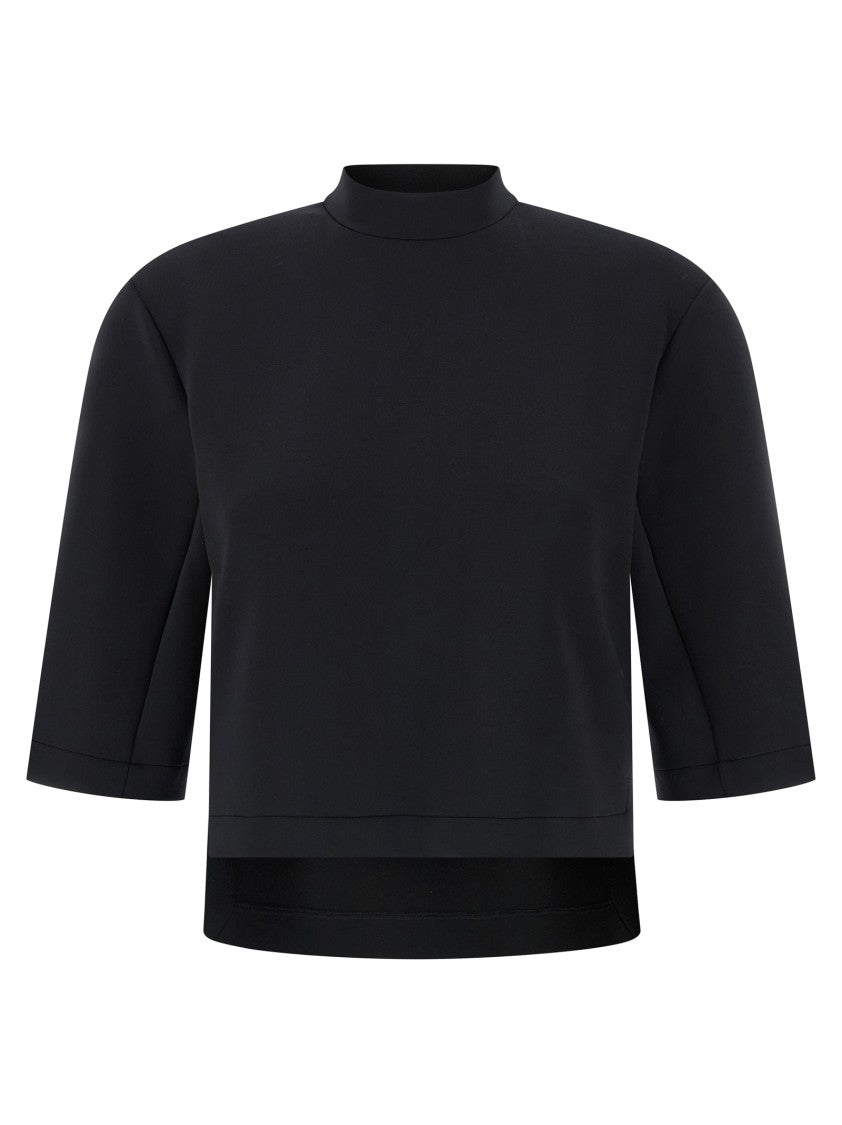 Moncler Genius Scuba-Effect Cropped Top With Asymmetrical Hem