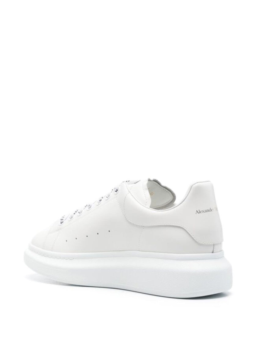 Alexander Mcqueen White Leather Sneakers With Cushioned Sole