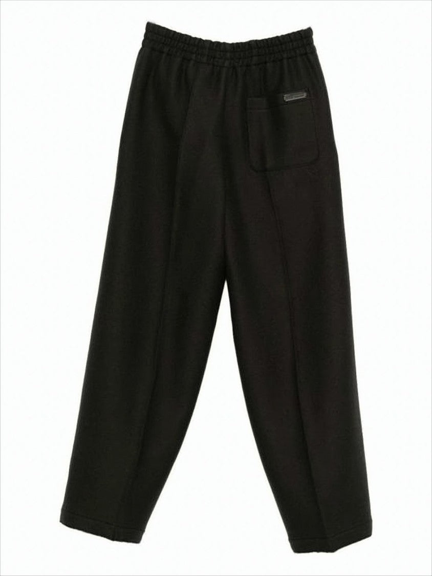 Ami Relaxed Fit Wool Pants With Tapered Leg