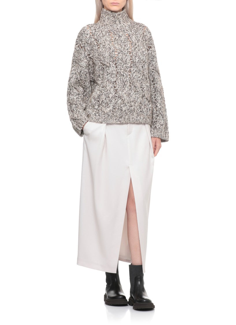 Brunello Cucinelli Ivory Wool And Cashmere Sweater