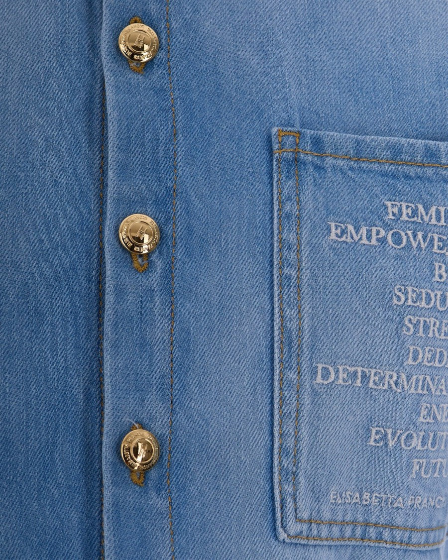 Elisabetta Franchi Light Blue Denim Jumpsuit