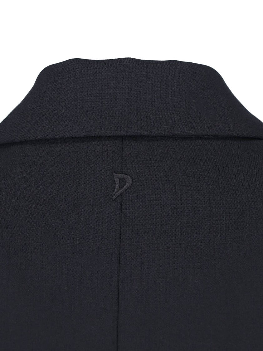 Dondup Black Virgin Wool-Blend Double Breasted Suit