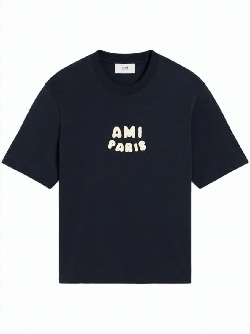 Ami Paris Relaxed Fit Short-Sleeve T-Shirt With Raised Logo Detail