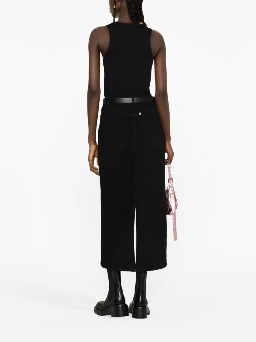 Givenchy Black Ribbed Stretch Tank Top