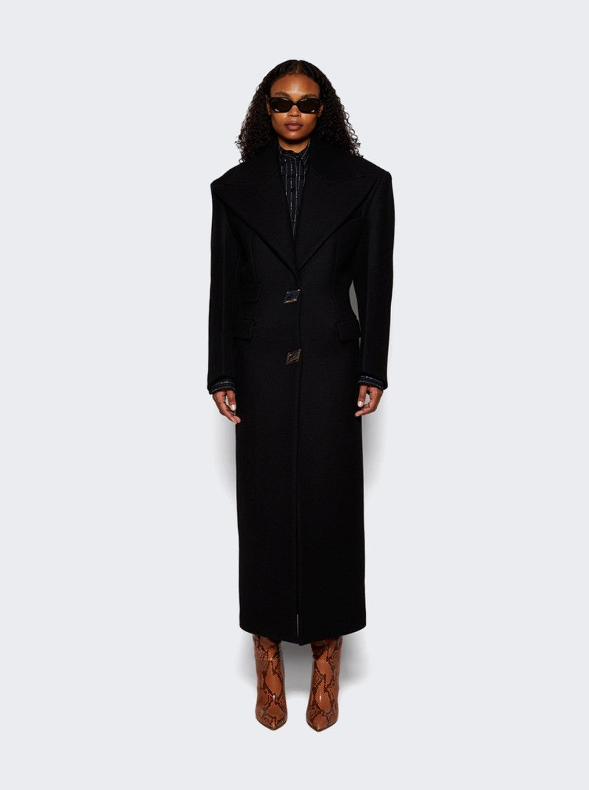 The Attico Long Coat Black