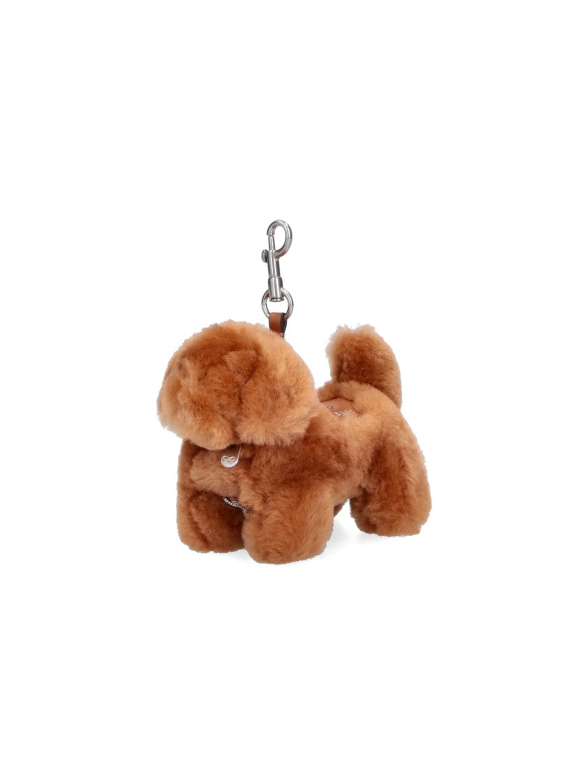 Anya Hindmarch Plush Dog-Shaped Keychain With Detailed Features