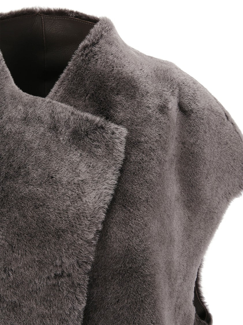 1972 Desa Reversible Shearling Cropped Vest