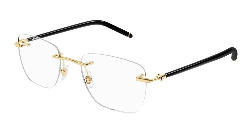 Montblanc Gold Mb0274o Metal Rimless Eyeglasses