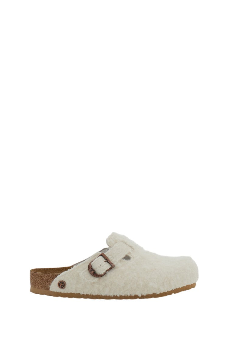 Birkenstock White Boston Wool Clogs