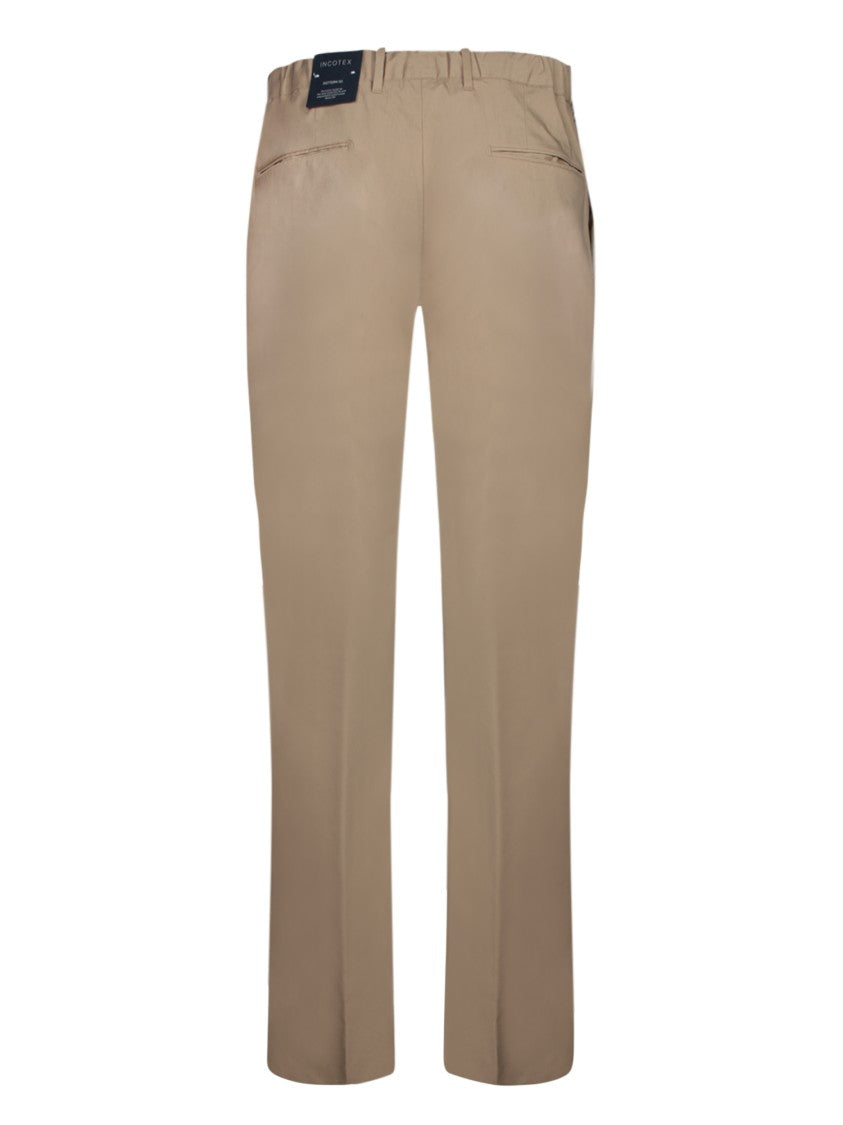 Incotex Modern Fit Beige Trousers With Classic Waistband