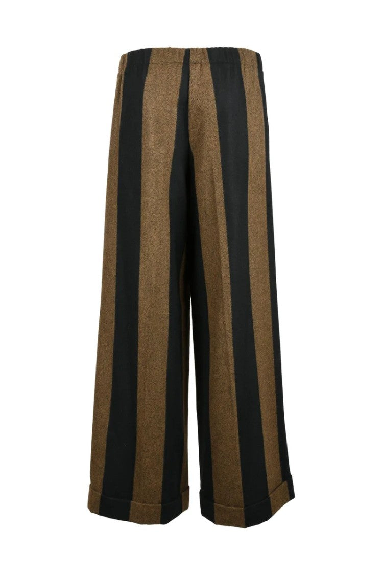 Collection Privee? Comfort Fit Trousers - Black/Brown
