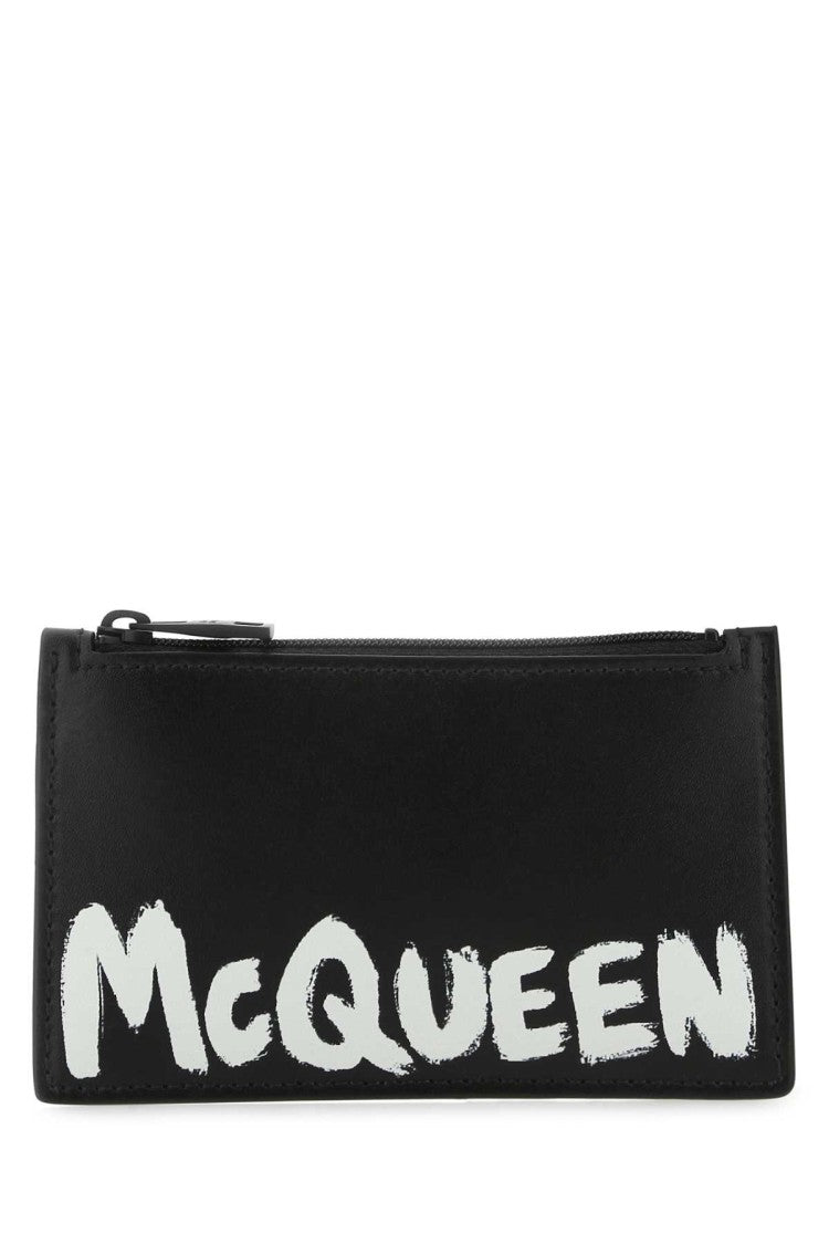 Alexander Mcqueen Black Leather Card Holder
