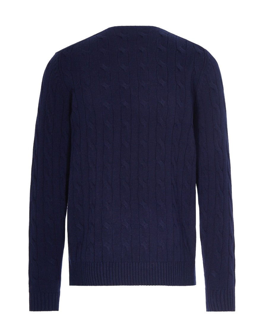 Mc2 Saint Barth Cable Knit Merino Wool Crew Neck Sweater