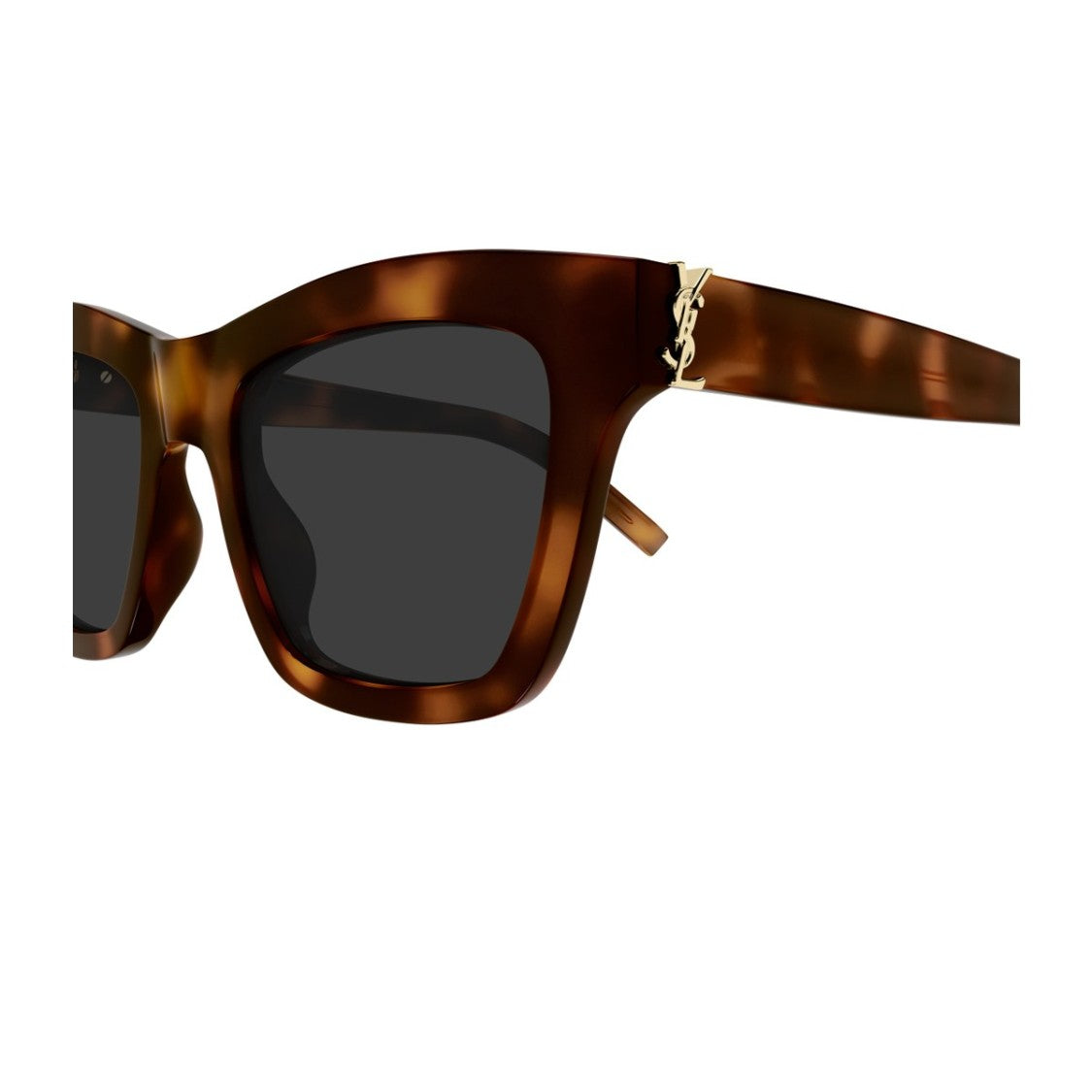 Saint Laurent Havana Linea Monogram Recycled Acetate Cat-Eye Sunglasses