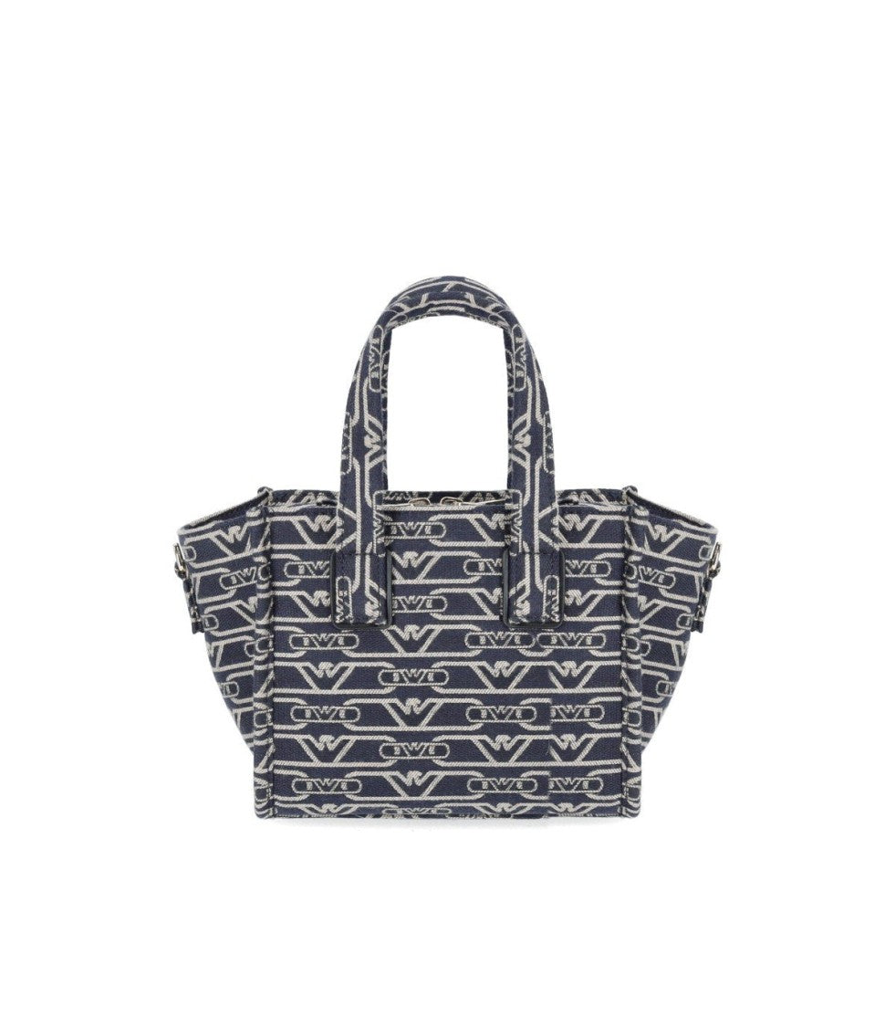 Emporio Armani Monogram Blue Écru Mini Bag