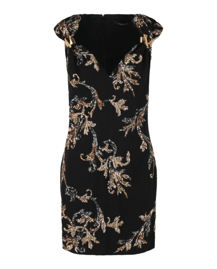 Versace Acanthus Leaf Sequin & Crystal Embellished Minidress