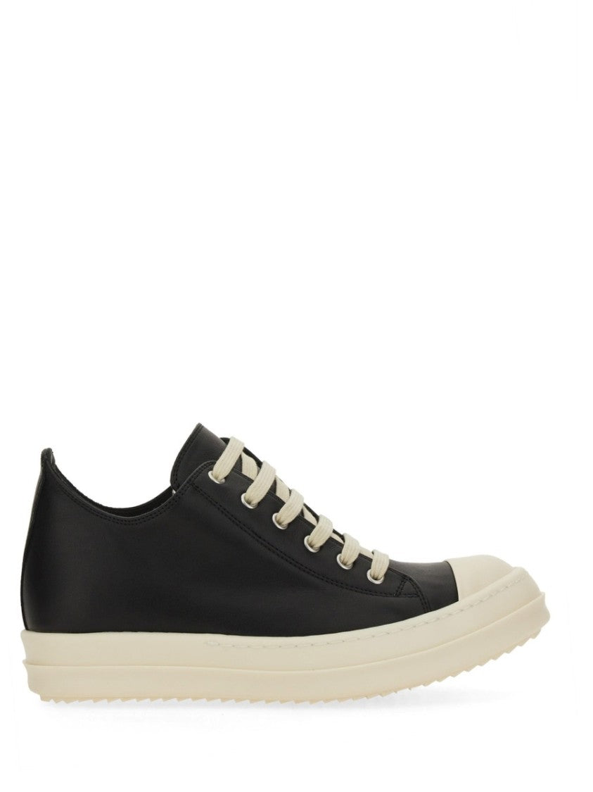 Rick Owens Black Leather Sneakers