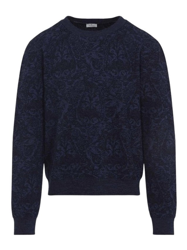Etro Intricate Patterned Blue Etro Sweatshirt