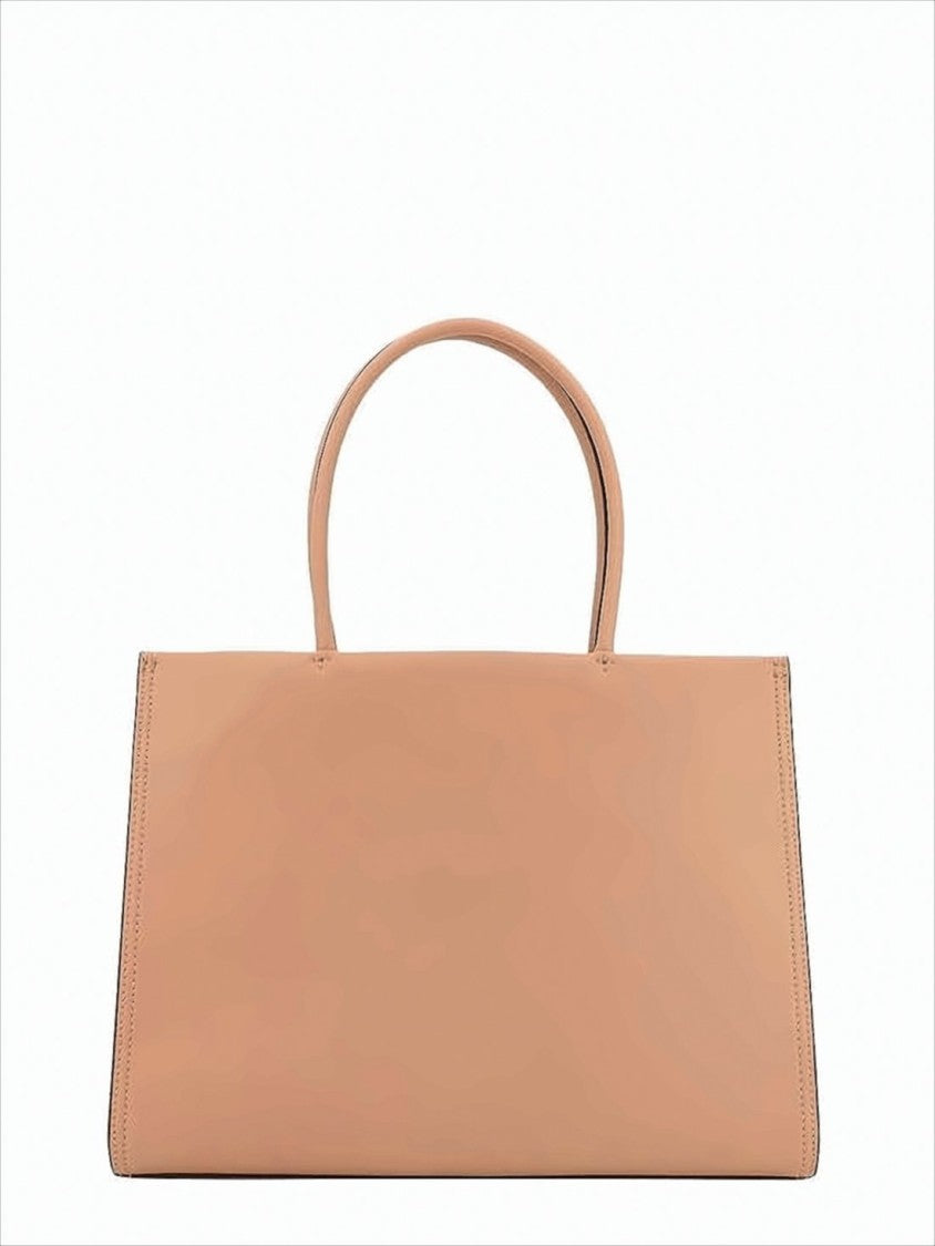 Tory Burch Structured Biofabric Tote Bag With Embossed Logo