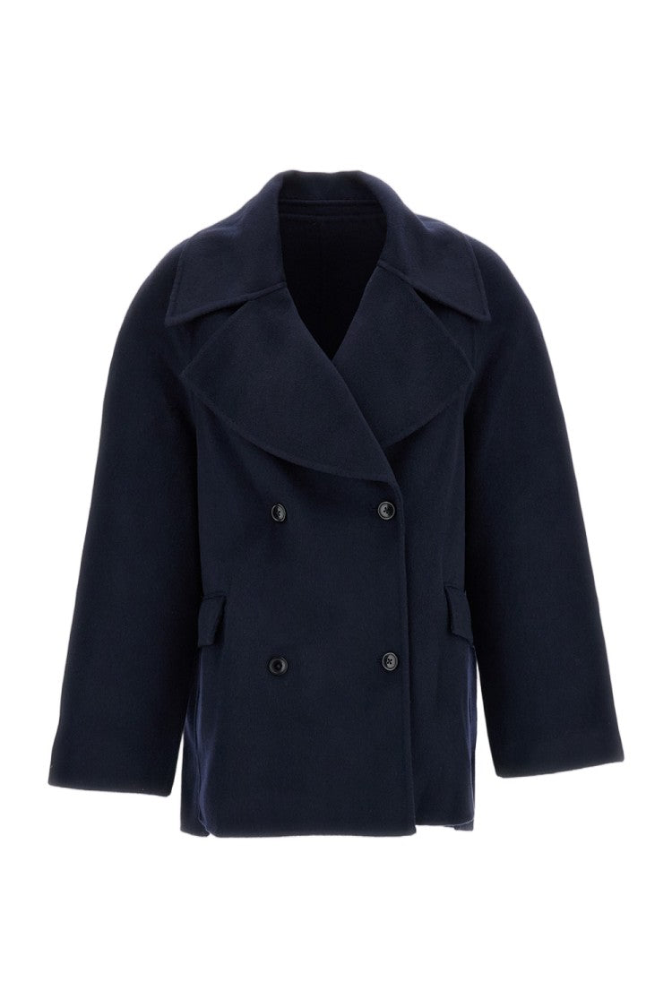 Loulou De Saison Blue Neil Wool-Cashmere Double-Breasted Blazer