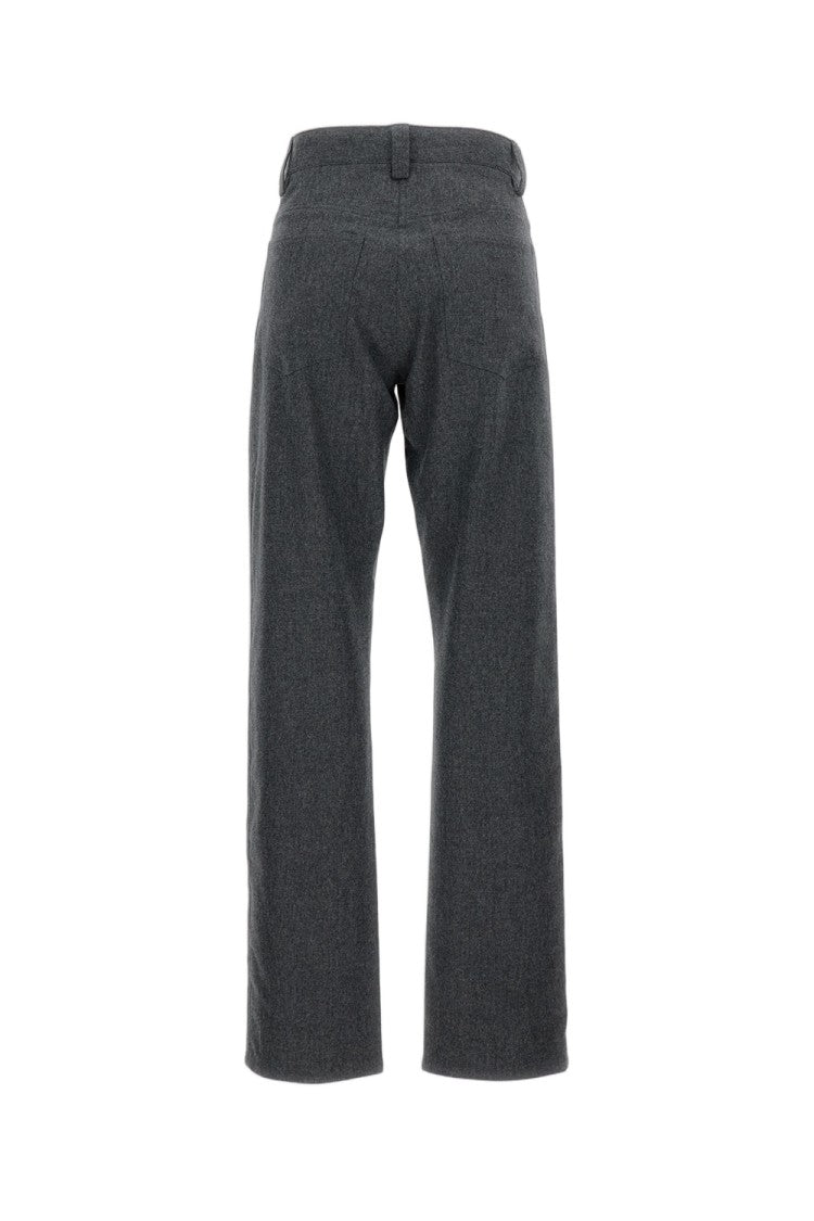 Khaite Straight Fit Wool Trousers With Textured Appearance