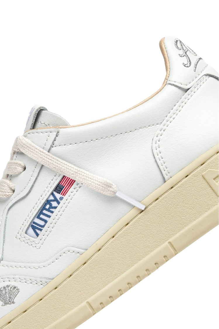 Autry White Medalist Silver Inscription Sneakers