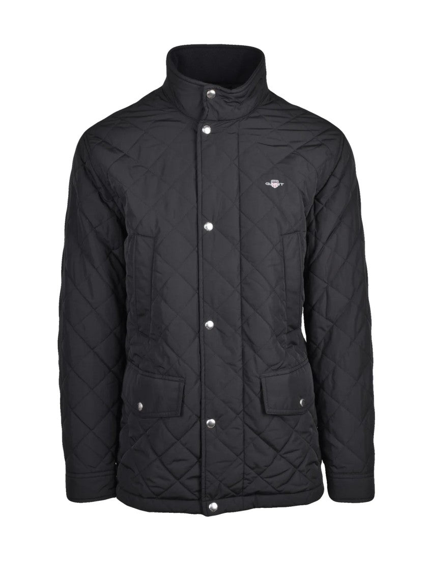 Gant Quilted Windcheater Mid Coat With High Collar And Flap Pockets