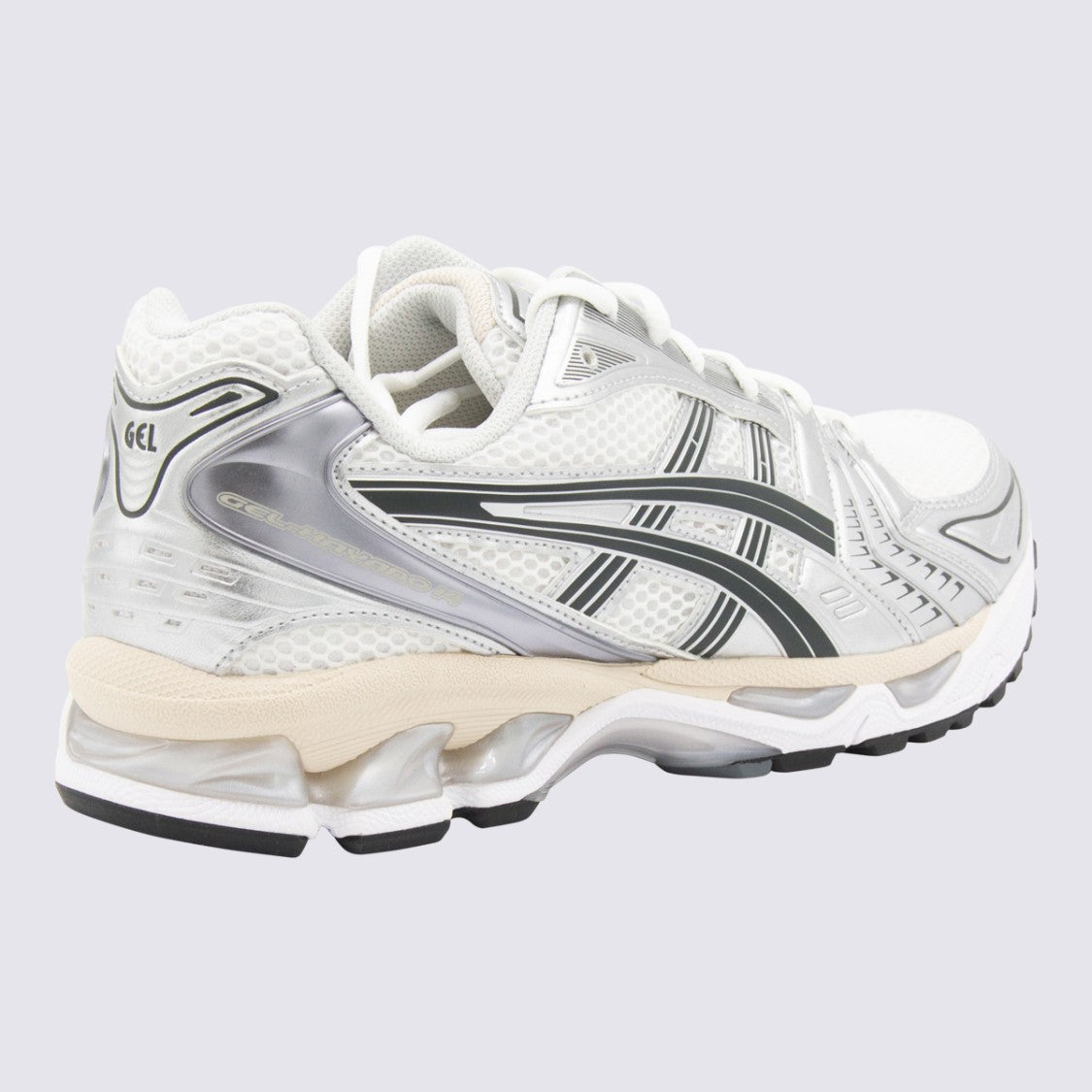 Asics White Mesh Sneakers With Silver Overlays
