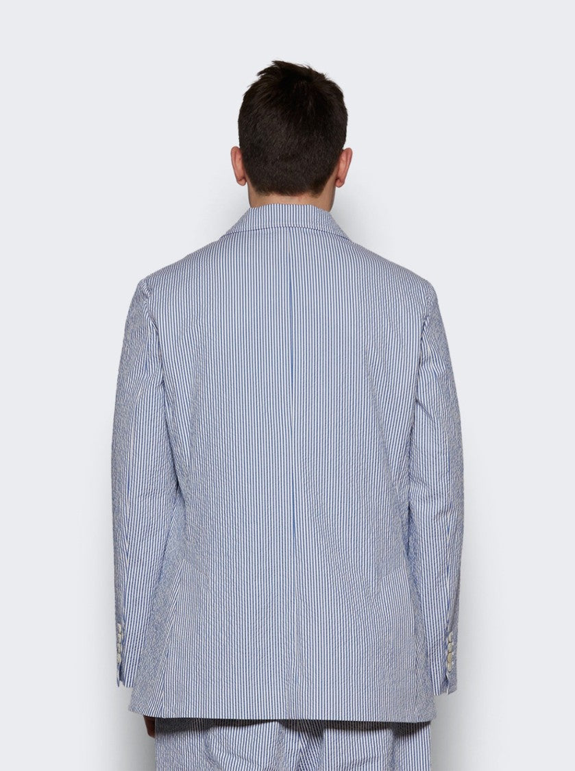 Bode Club Stripe Sb Suit Jacket Blue And White
