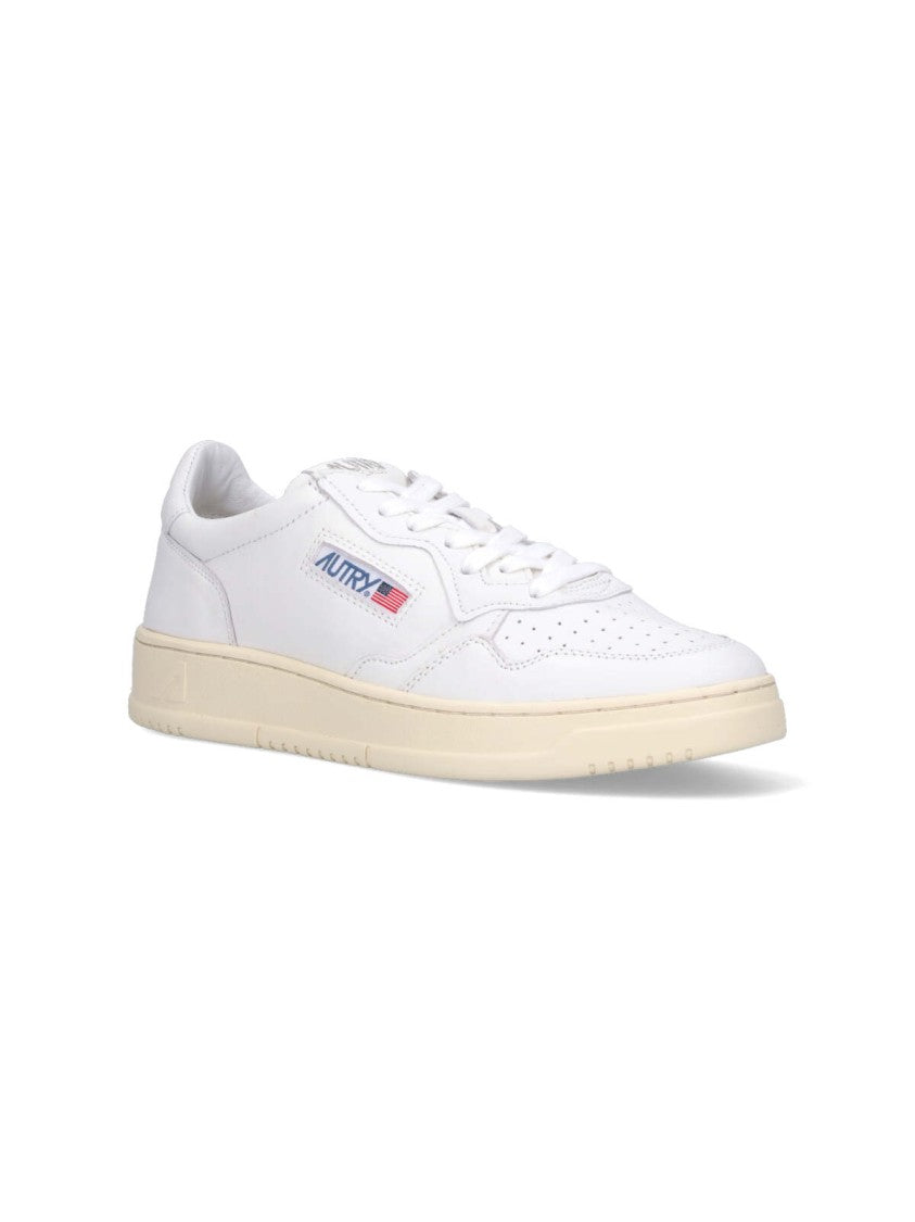 Autry White Minimalist Low-Top Leather Sneakers
