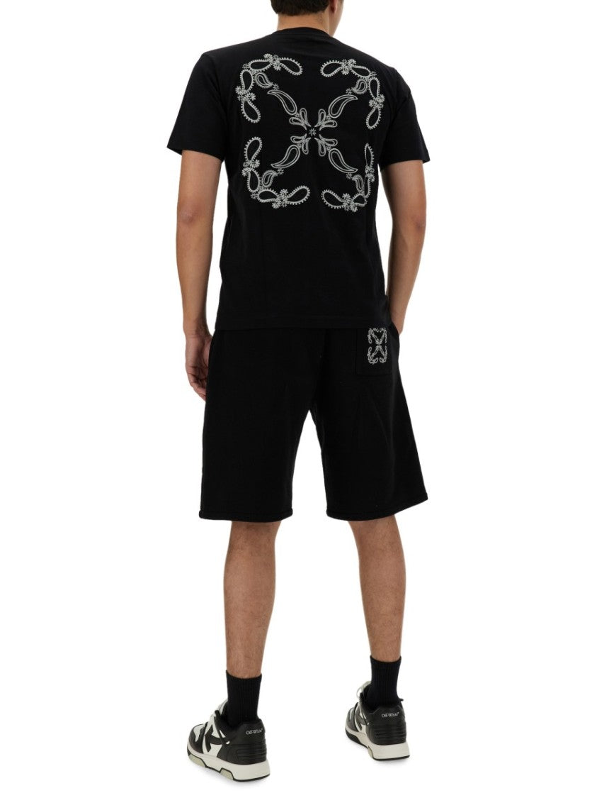 Off-White Black Bermuda Shorts With Logo Detail