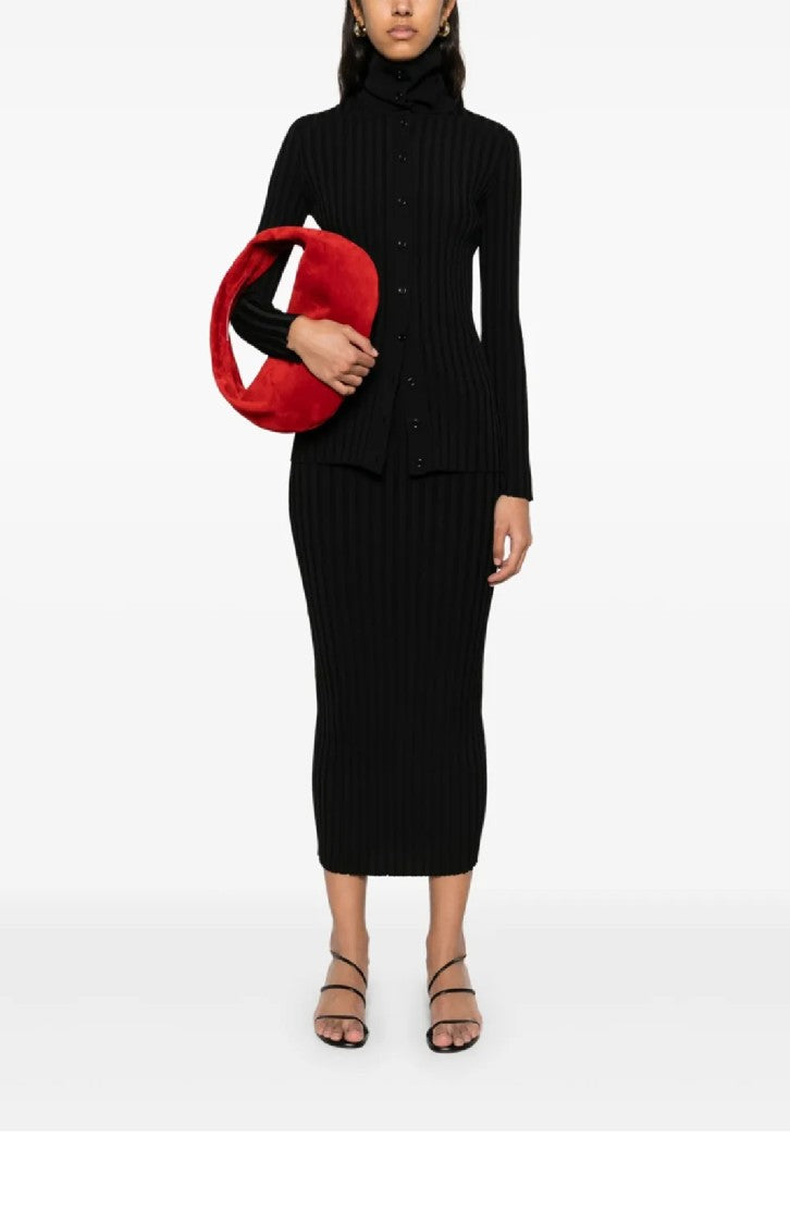 Fabiana Filippi Knee-Length Ribbed Skirt With Textured Finish