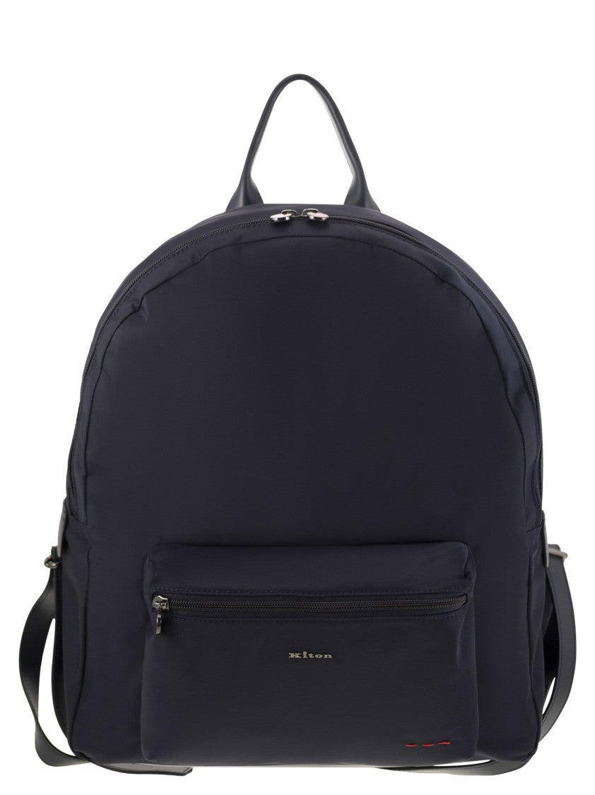 Kiton Technical Fabric Backpack With Logo